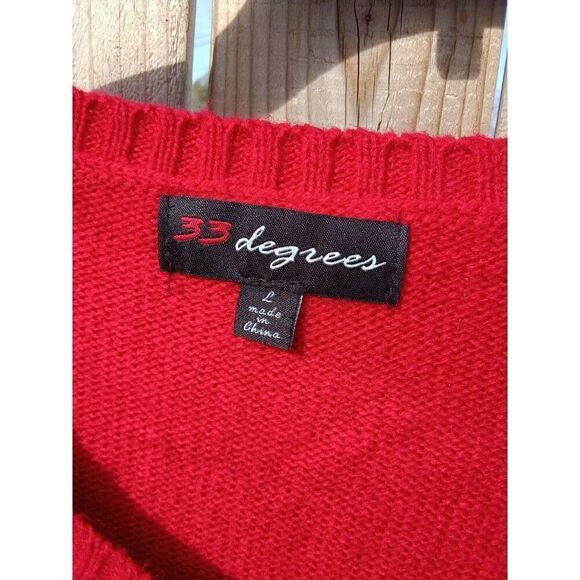 Ugly Christmas Sweater Gingerbread Man by 33 degrees Size Large Sequins Gems - Picture 3 of 9